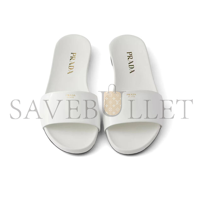 PRADA PATENT LEATHER SLIDES 1XX798